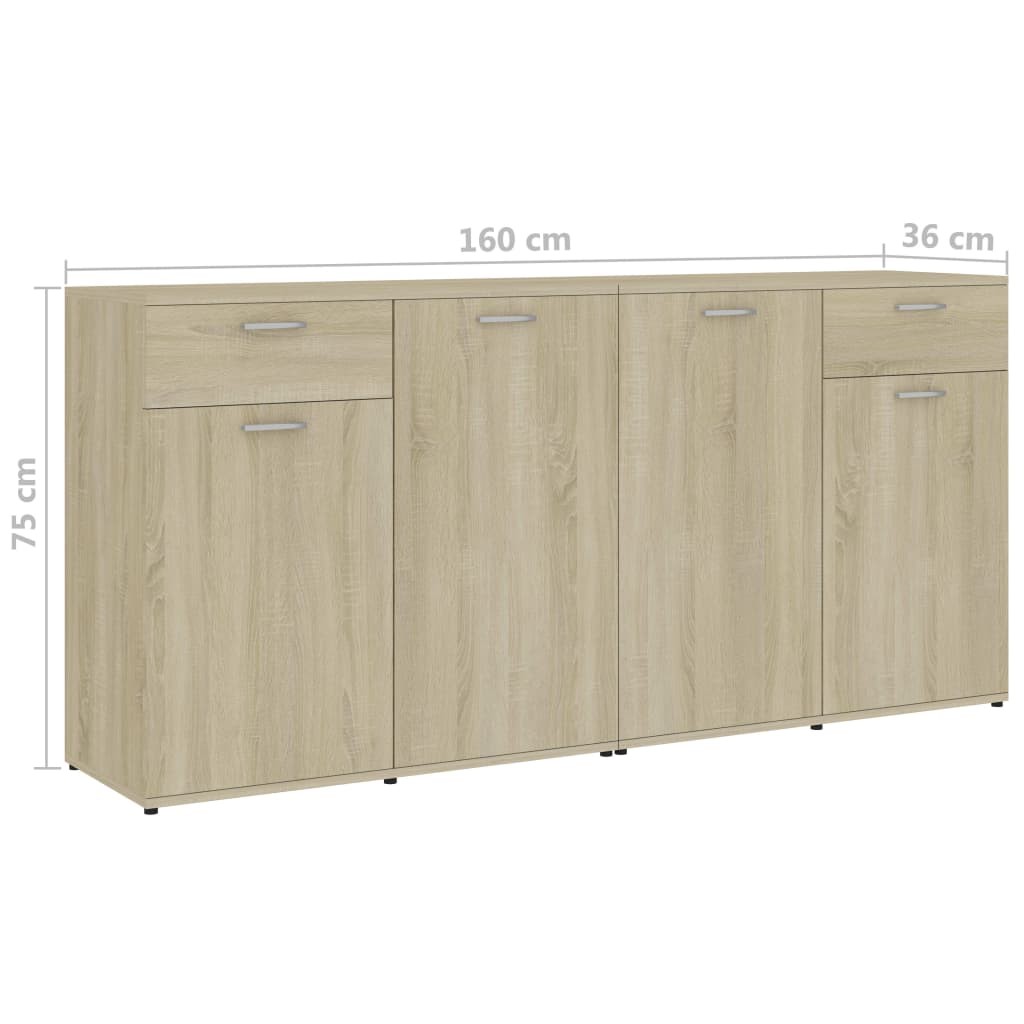 Sideboard Sonoma Oak 160x36x75 cm Chipboard